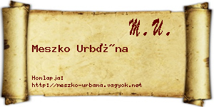 Meszko Urbána névjegykártya